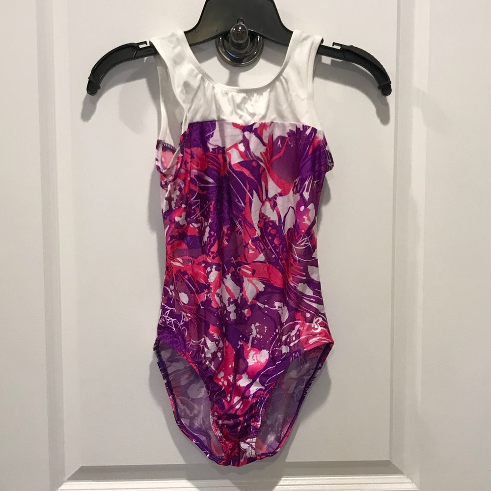 K-Bee Gymnastic Leotard - pink /purple/white Med